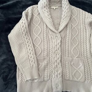 cashmere cowl-neck cardigan